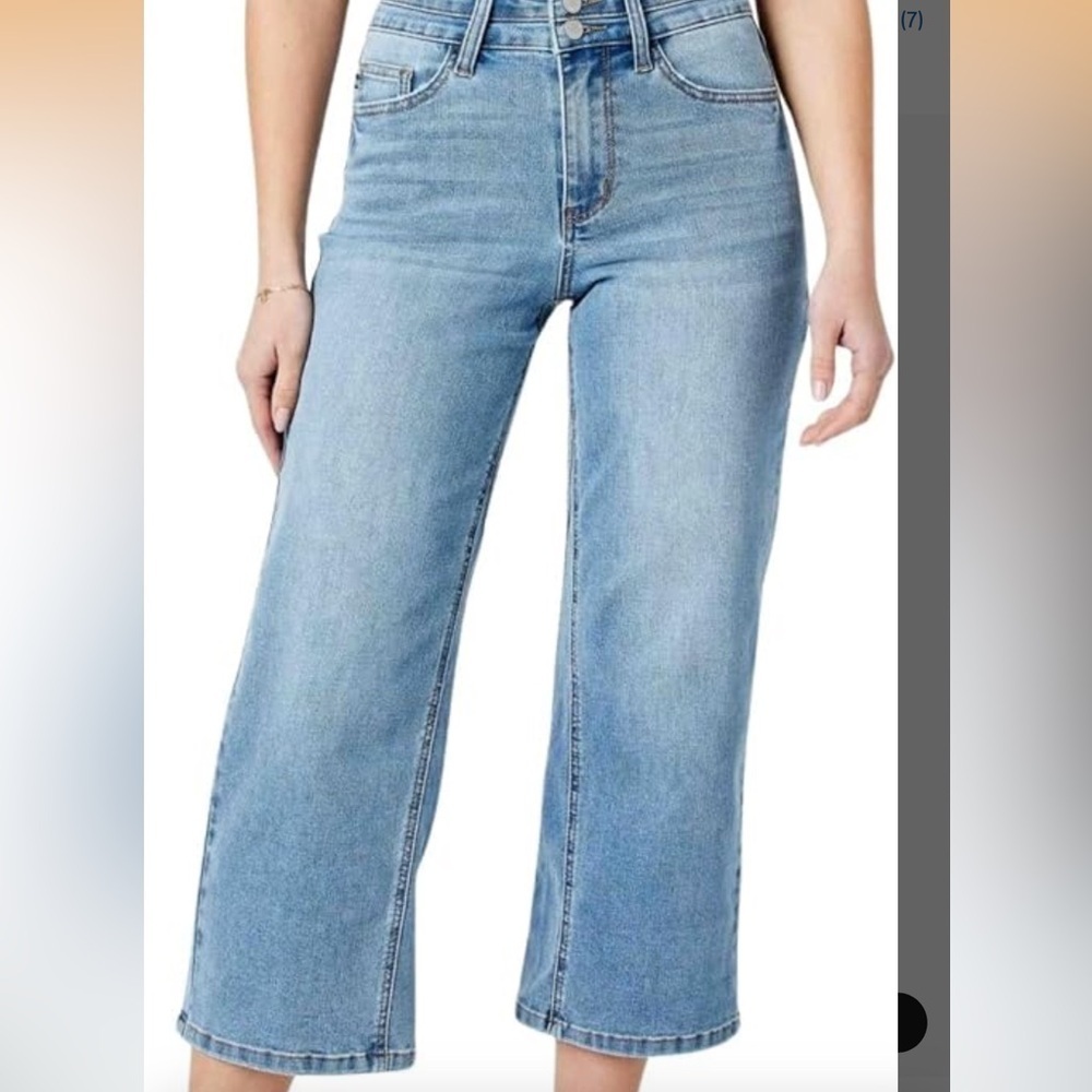 Judy Blue Light Blue Flare Jeans Wide Crop 9/29